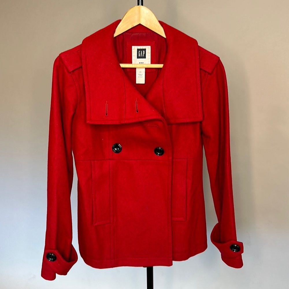Gap Red Pea Coat Women’s XS